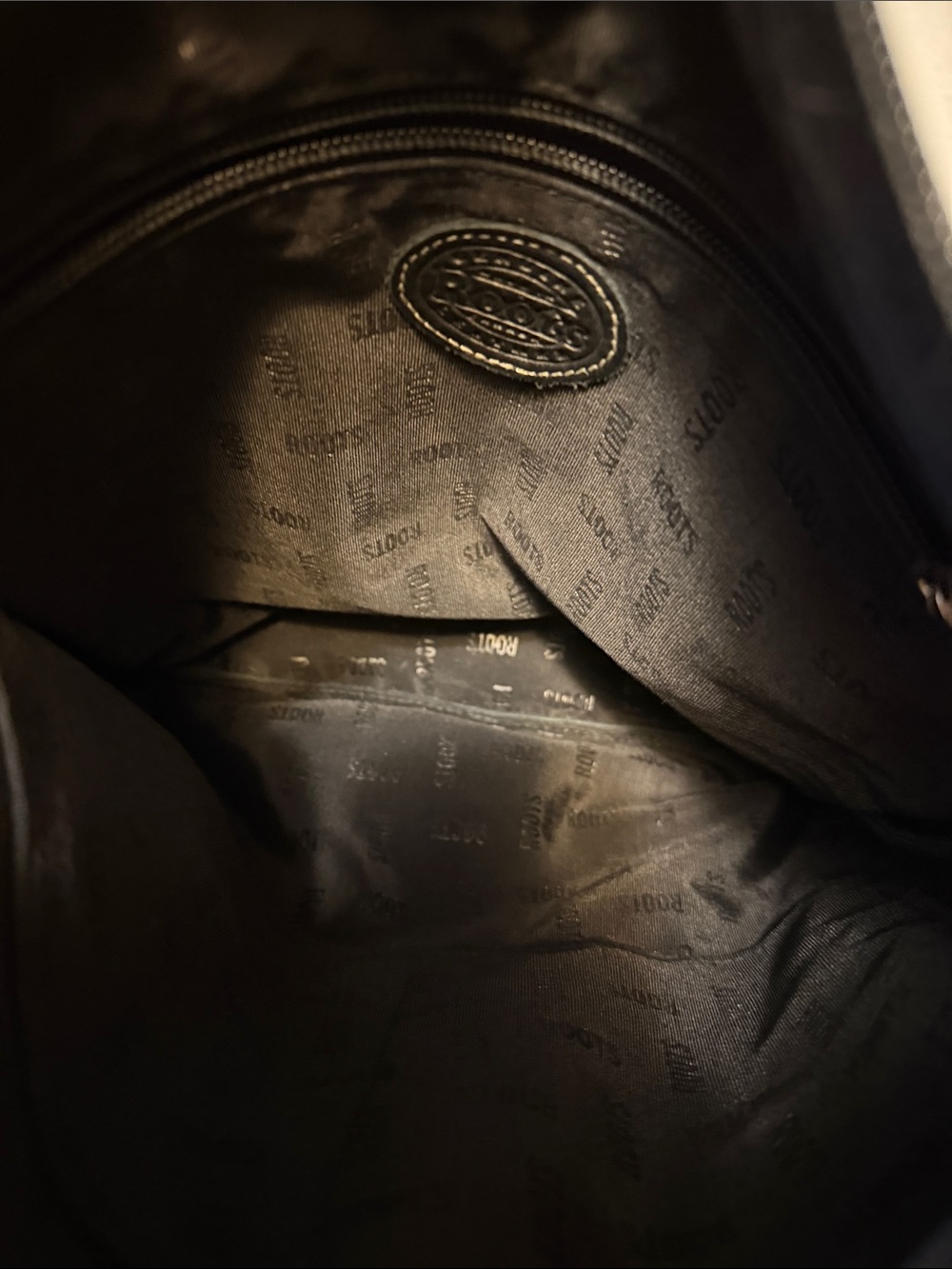 Roots Black Leather Crossbody Bag with Contrast Stitching - Picture 8 of 13